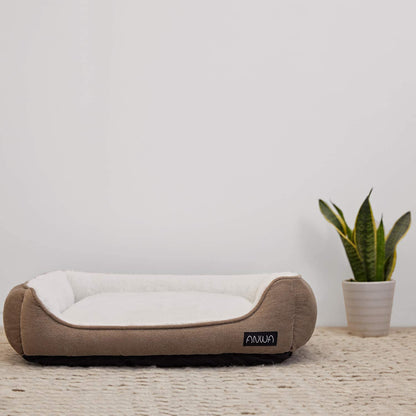 Durable Square Dog Bed - Machine Washable, Comfortable for Medium Dogs