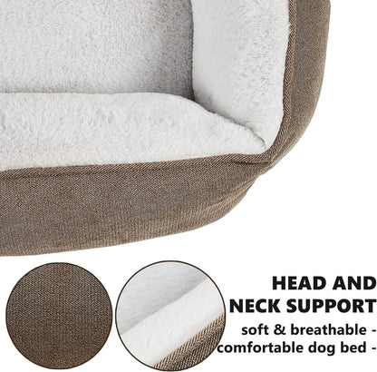 Durable Square Dog Bed - Machine Washable, Comfortable for Medium Dogs